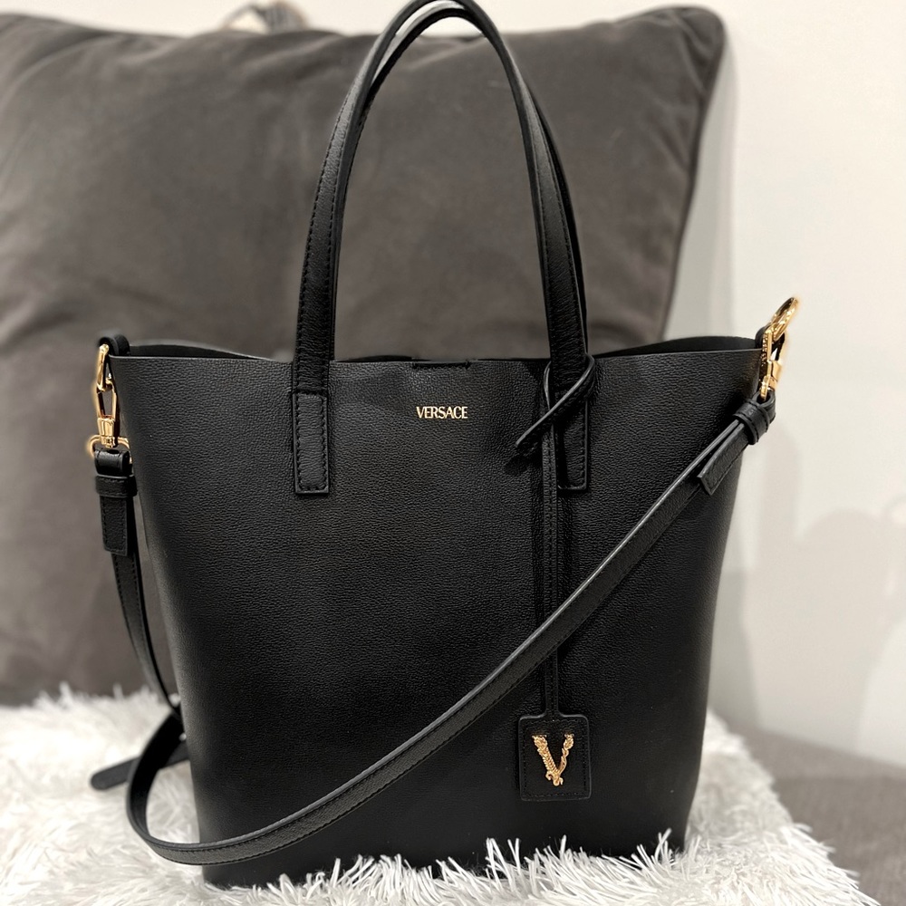 Versace top handle /crossbody leather tote